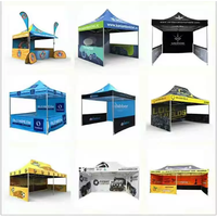 Auvent d'événement pliable 3x3 promotionnel, impression personnalisée, tente pop up, affichage du logo de la fête, chapiteau de mariage, auvent de gazebo, tentes d'exposition commerciale