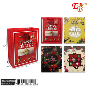 20 \ "X28.7 \" X7.5 \ "sacchetto regalo di Natale 72 pz/forniture per feste in cartone - Product Image 1