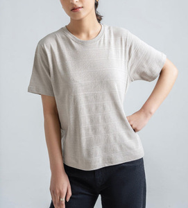 T-shirt en coton de haute qualité pour femmes grande taille été Terry Impression personnalisée de logo Broderie décontractée Tricoté Séchage rapide Respirant - Product Image 5