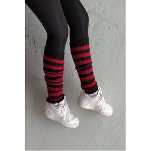 Leggings a strisce rosse nere
