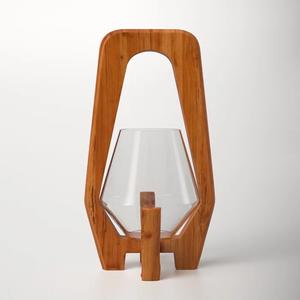 Decoración de boda al aire libre con farol cuadrado de madera Portavelas superior de metal con asa para decoración de mesa de Navidad - Product Image 4