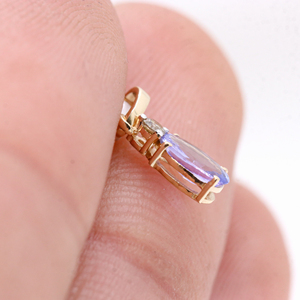 จี้อัญมณีเพชรรูปวงรีอันมีค่า14K สีเหลืองทองแฮนด์เมดสำหรับผู้หญิงขายส่ง - Product Image 4