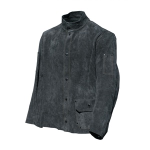 Chaqueta larga de piel de vaca antillama duradera, ropa de soldadura transpirable, traje para trabajadores, delantal de soldadura de cuero genuino para soldador - Product Image 1
