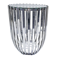 Table basse moderne extensible de haute qualité avec cadre en acier inoxydable et plateau en verre noir et transparent pour salon