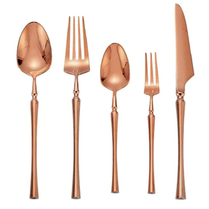 Design élégant Vente en gros Couverts de luxe en acier inoxydable pour mariage Cuillère Couteau Fourchette Banquets Ensemble de couverts plaqué or pour buffet - Product Image 6