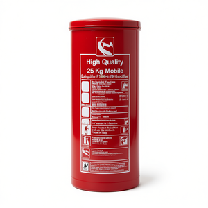 Extincteur à poudre mobile de haute qualité 25 kg fabriqué en Italie, certifié EN 1866-1 - Product Image 2