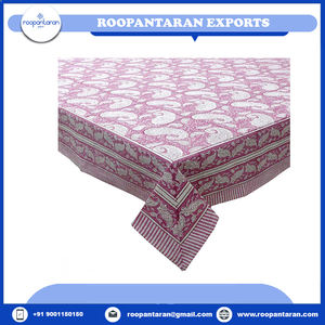 Exquisito mantel de algodón 100% hecho a mano, la más nueva tendencia, cubierta de mesa para eventos con diseños impresos en bloques a la venta - Product Image 6