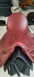 Silla de montar profesional de cuero estilo inglés para equitación de resistencia con doble banda abdominal y armazón de madera para entrenador - Product Image 2