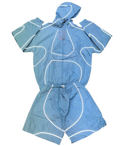 Ensemble de survêtement léger réversible réfléchissant personnalisé unisexe deux pièces coupe-vent veste short vêtements de sport d'été à séchage rapide - Product Image 2