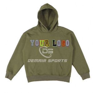 Towel Embroidery 2023 Custom Design <b>Hoodie</b> Unisex <b>Plain</b> <b>Black</b> High Quality Oversized Organic Cotton Jumper Pullover <b>Hoody</b> - Product Image 2