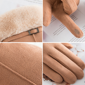 Gants d'hiver pour femmes en bambou/coton, tactiles, doublés de laine, coupe-vent, vintage, pour l'extérieur, vente en gros 2026 - Product Image 6