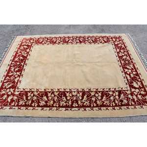 พรมตุรกี, พรมวินเทจขนาด 5.5x7.6 ฟุต, พรมขนสัตว์เปอร์เซียสีเบจ - Product Image 4