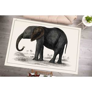 Tapis imprimé avec dessin d'éléphant pour l'extérieur, décoration de salon, salle à manger, tapis en chenille - Product Image 3