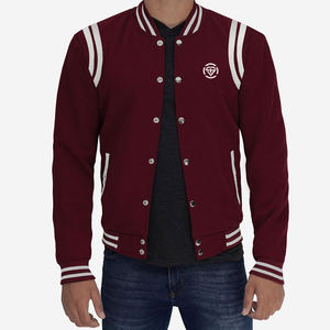 Chaqueta Varsity de Cuello Alto para Hombre, de Alta Calidad, Personalizable, Mangas de Algodón, Tela de Lona para Invierno, Color Sólido, 100% Lana - Product Image 1