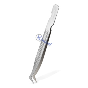 Pince à cils professionnelle en acier inoxydable pointe pointue poignée en diamant pince à épiler d'extension de cils de précision Durable - Product Image 3