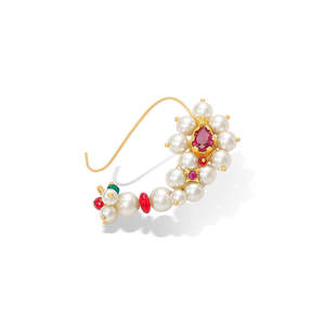 Gauri <b>Gold</b> Plated Nath for Women Wedding - Product Image 5