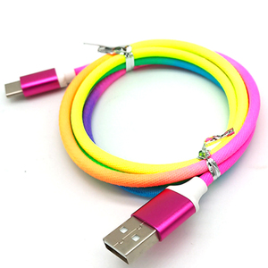 Bện cầu vồng nhanh chóng sạc cáp dữ liệu loại C Android sạc cáp 1m 2.4A đồng bộ và phí Cáp - Product Image 2