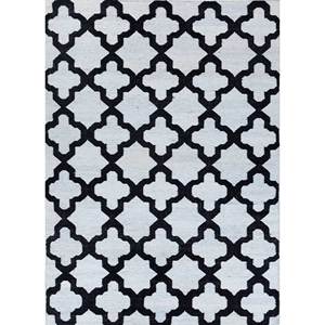 Tapis en laine et viscose à tissage plat Indusbar Adwv-13049 gris et noir pour la décoration intérieure - Product Image 1