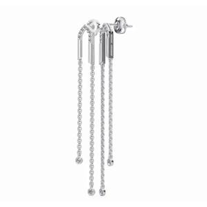 Boucles d'oreilles pendantes en or 9KT de qualité supérieure, diamants linéaires luxueux, taille ronde, cultivés en laboratoire, bijoux, vente en gros, fournisseur d'exportation B2B - Product Image 2