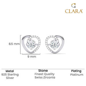 NOVAMART Fine Rose Gold Diamond Heart <b>Stud</b> <b>Earrings</b> for Women & <b>Girls</b>-Trendy Premium 925 Sterling Silver Wholesale Export - Product Image 5