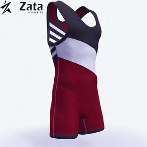 Singlets de lutte sur mesure de haute qualité avec logo avant en tissu extensible Nouveau design-Vêtements professionnels - Product Image 1