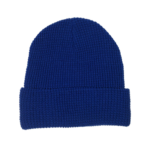 Gorro Unisex de Acrílico Azul Sólido, Tejido por Computadora, Gorro Casual de Invierno, Talla Adulto 56-58CM - Product Image 1