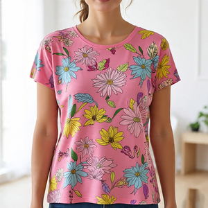 Customized Sublimation Print Tee Shirts Ladies Summer Short Sleeve Digital Print TShirt Lightweight Quick Dry T Shirts Women - Product Image 6