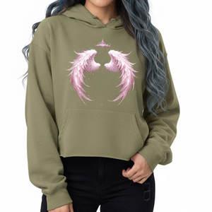 เสื้อครอปฮู้ดดี้ผู้หญิงสำหรับฤดูหนาว ผลิตตามแบบ OEM ออกแบบเองได้ ผ้าฟลีซพรีเมียม ทรงหลวม ปักลาย 3 มิติ ด้านหน้า ดีไซน์ทันสมัย เหมาะสำหรับสตรีทแวร์ - Product Image 3