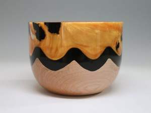 Cuenco de resina de madera de lujo artesanal moderno centro de mesa rústico funcional exhibición de cocina para el hogar - Product Image 3