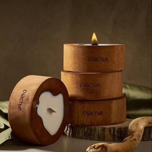 Portavelas de Madera Moderno Hecho a Mano con Acabado Liso y Tapa para Decoración del Hogar y Navidad - Product Image 3