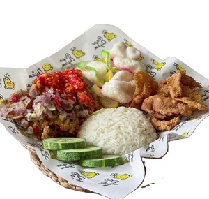 Diseño de logotipo impreso personalizado Papel de regalo de alimentos impreso en blanco y revestimientos de bandejas de alimentos Papel de regalo de aperitivos a prueba de grasa - Product Image 1