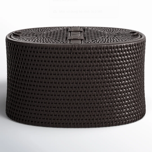 Panier de rangement en rotin naturel écologique Sisu Handicraft avec poignée, forme rectangulaire, multi-usages pour le stockage des aliments à la maison - Product Image 1