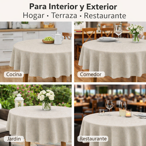 Nappe rectangulaire minimaliste en polyester 100% hydrofuge, aspect lin, lavable, réutilisable, pour usage domestique - Product Image 4