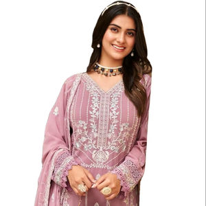 2024 mejor ropa festiva aspecto tradicional última colección de trajes de mujer Salwar con estilo Gharara tarifa al por mayor - Product Image 1