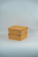 Boîte à lunch kraft rectangulaire blanche/marron de haute qualité impression 4C pour emballage alimentaire à emporter et récipient à lunch