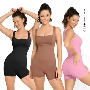 Hexin Wholesale Bodycon Fitness Yoga Wear Rompers Catsuit Playsuit Fitness Bodysuit Women Gym Yoga 1 Piece Seamless Jumpsuits