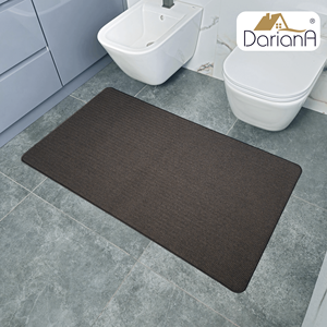 DarianA Twist Brown 60x90 cm Non Slip Machine Washable Polyester Geometric Thin Modern Woven Pattern <b>Floor</b> Mat <b>Foamed</b> Rubber - Product Image 2