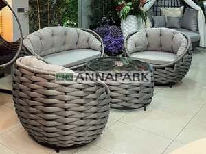 Juego de sofás de cuerda de jardín Annapark para Patio Veranda, hogar, jardín, Villa, Hotel, muebles de jardín tejidos hechos en Turquía - Product Image 6