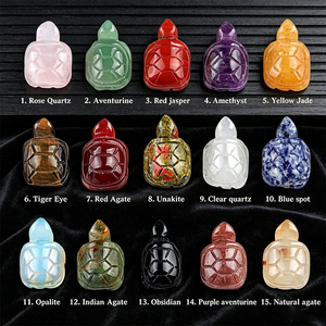 Ornement sculpté en forme de tête de <span class=keywords><strong>loup</strong></span> en pierre naturelle de 1 pouce (améthyste, quartz rose, œil de tigre), artisanat en cristal poli, écologique - Product Image 3