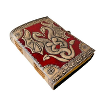 Journal en cuir gaufré double dragon Vintage Hardcover Grimoire Sketchbook Antique Carnet pour la lecture Classique Religieux