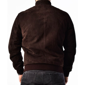 Wholesale <b>Men's</b> <b>Suede</b> Bomber <b>Jacket</b> Button up & Pockets for <b>Men</b> Women Kids With Custom Design - Product Image 4