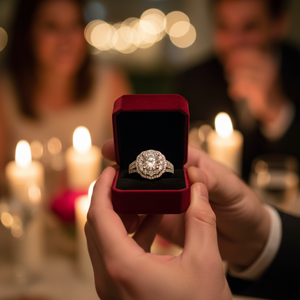 Bijou moderne en or blanc 18 carats avec diamant certifié, semi-monture double halo à branches fendues, style unique pour la mariée classique - Product Image 4