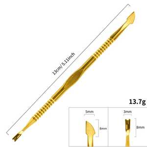 Mini-pousse-cuticules double tête en acier inoxydable de haute qualité, réutilisable et durable, avec logo personnalisé gratuit pour manucure - Product Image 3