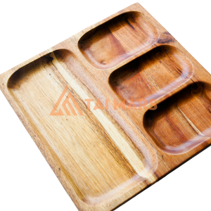 Ensemble de plaques de contrôle alimentaire en bambou écologique essentiel pour usage quotidien avec motif végétal - Product Image 2