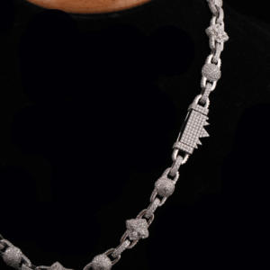 Chaîne à maillons à boule cubaine unisexe de 20 pouces avec Moissanite diamant rond plaqué or bijoux de corps hip-hop pour les fêtes, tenue décontractée - Product Image 4