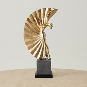 รางวัลรูปปั้นทองคำที่โดดเด่นถือลูกโลกติดตั้งอยู่บนฐานสีดำทรงกลมแบบฉัตรในราคาขายส่ง - Product Image 3