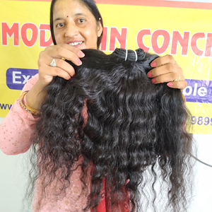 100% vente en gros brut non transformé vendeur vierge faisceaux de cheveux humains profond crépus bouclés Temple humain vietnamien Extensions de cheveux - Product Image 3