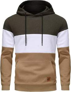 100% algodón Streetwear pulóver Sudadera con capucha impresión Digital Tie-Dye apliques diseño lavado con ácido Stonewashed sólido forrado frontal - Product Image 2