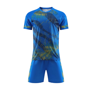 Boys <b>girls</b> <b>football</b> uniform <b>kit</b> breathable short sleeve soccer teamwear polyester jersey - Product Image 1