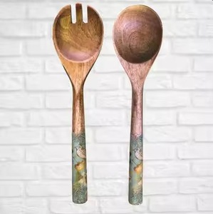 Premium Quality Acacia Wood Creative Curved Hook Large Soup Spoon Serving Tool American Style Dishwasher Safe Wedding Kitchen - Product Image 2